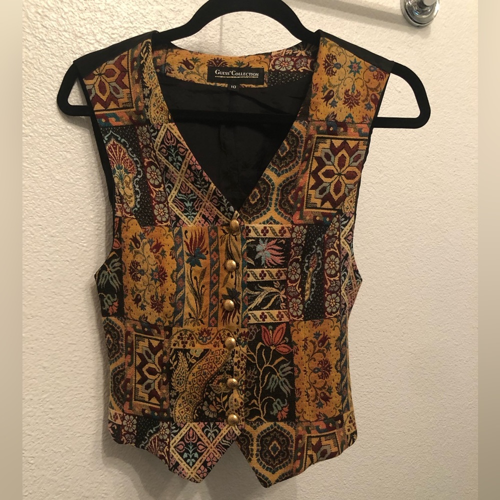 Vintage 90s funky patterned vest by Guess
